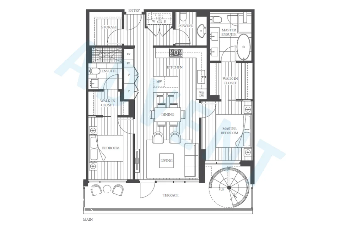 The Grey in Point Grey - 2 Bedroom Apartment For Rent in Vancouver at 406 - 3639 West 16th Avenue, Vancouver, BC - Floor Plan