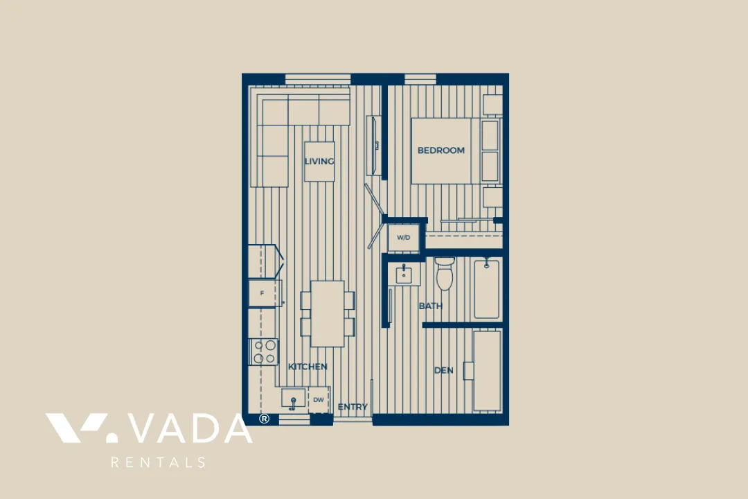 Victoria in Central Lonsdale - 1 Bedroom Apartment For Rent in North Vancouver at 127 East 12th Street, North Vancouver, BC - Floor Plan