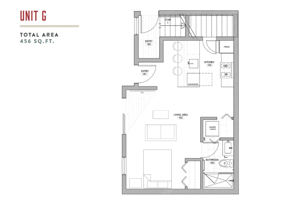 The Post in Ladner - Studio For Rent in Delta at 4771 54A Street, Delta, BC - Floor Plan