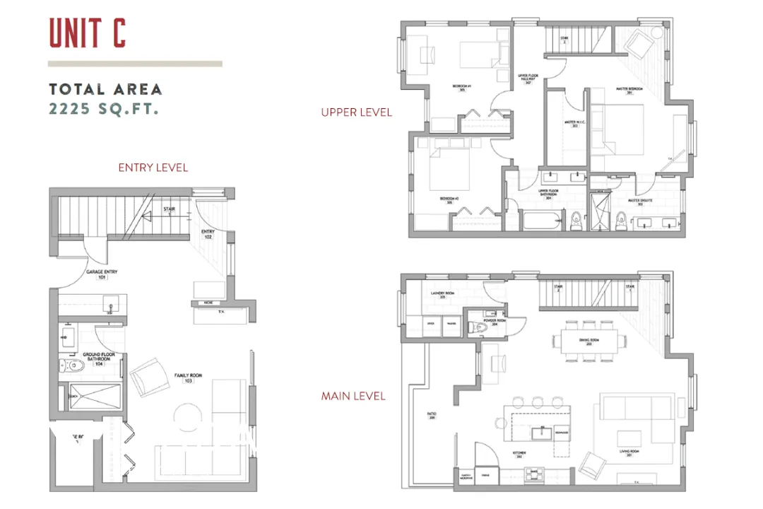 The Post in Ladner - 3 Bedroom Townhouse For Rent in Delta at 19 - 4771 54A Street, Delta, BC, V4K 0E4 - Floor Plan