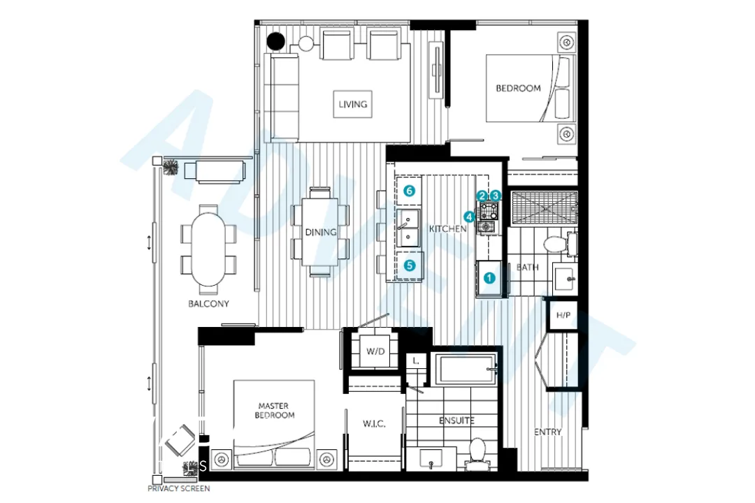CentreView in Central Lonsdale - 2 Bedroom Apartment For Rent in North Vancouver at 307 - 125 14th Street East, North Vancouver, BC - Floor Plan
