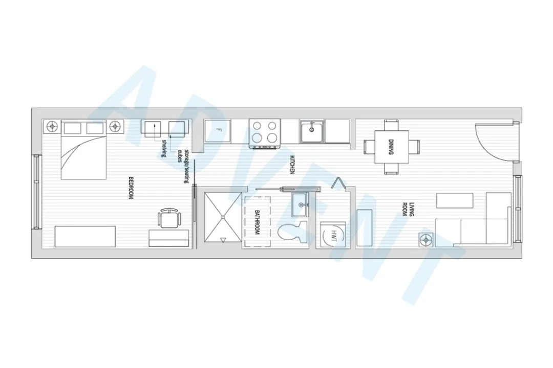 Sequel 138 in Chinatown - 1 Bedroom Apartment For Rent in Vancouver at 515 - 138 East Hastings Street, Vancouver, BC - Floor Plan