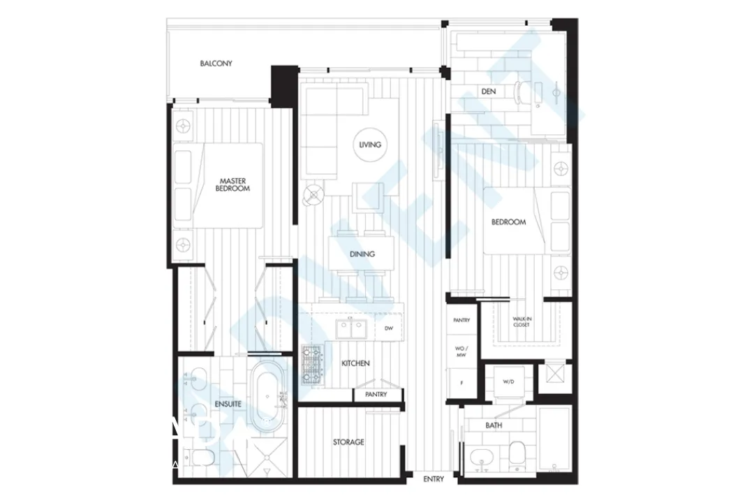 Arbutus Ridge in Arbutus - 2 Bedroom Apartment For Rent in Vancouver at 203 - 2118 West 15th Avenue, Vancouver, BC - Floor Plan