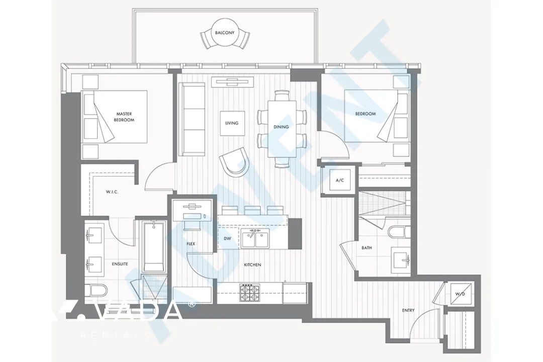 Granville at 70th in Marpole - 2 Bedroom Apartment For Rent in Vancouver at 617 - 8488 Cornish Street, Vancouver, BC - Floor Plan