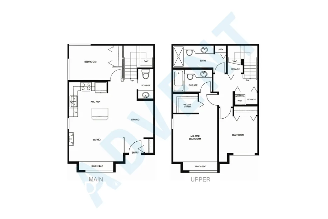 Green in South Slope - 3 Bedroom Townhouse For Rent in Burnaby at 101 - 7488 Byrnepark Walk, Burnaby, BC - Floor Plan