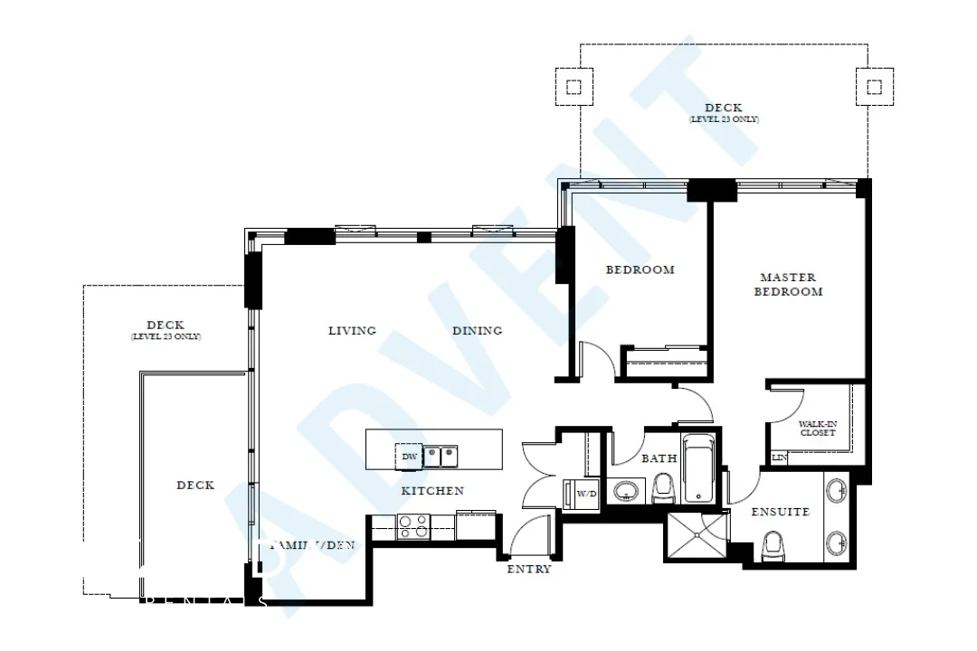 Vantage in Brentwood - 2 Bedroom Apartment For Rent in Burnaby at 3004 - 2077 Rosser Avenue, Burnaby, BC - Floor Plan