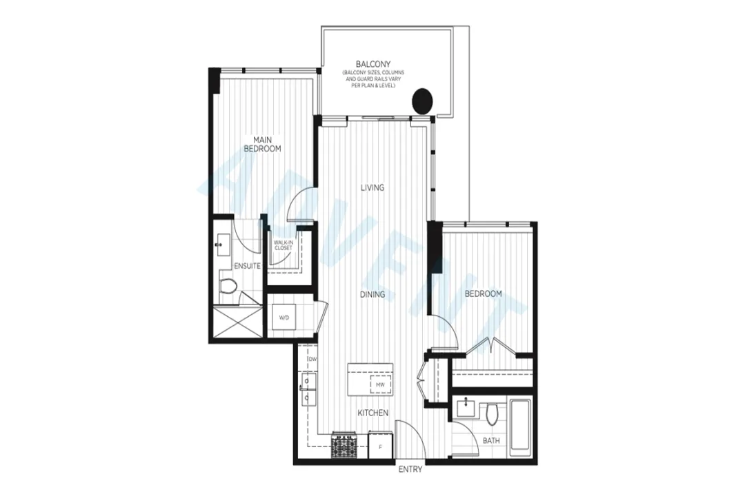 Precidia Lougheed in Burquitlam - 2 Bedroom Apartment For Rent in Coquitlam at 1802 - 699 Whiting Way, Coquitlam, BC - Floor Plan