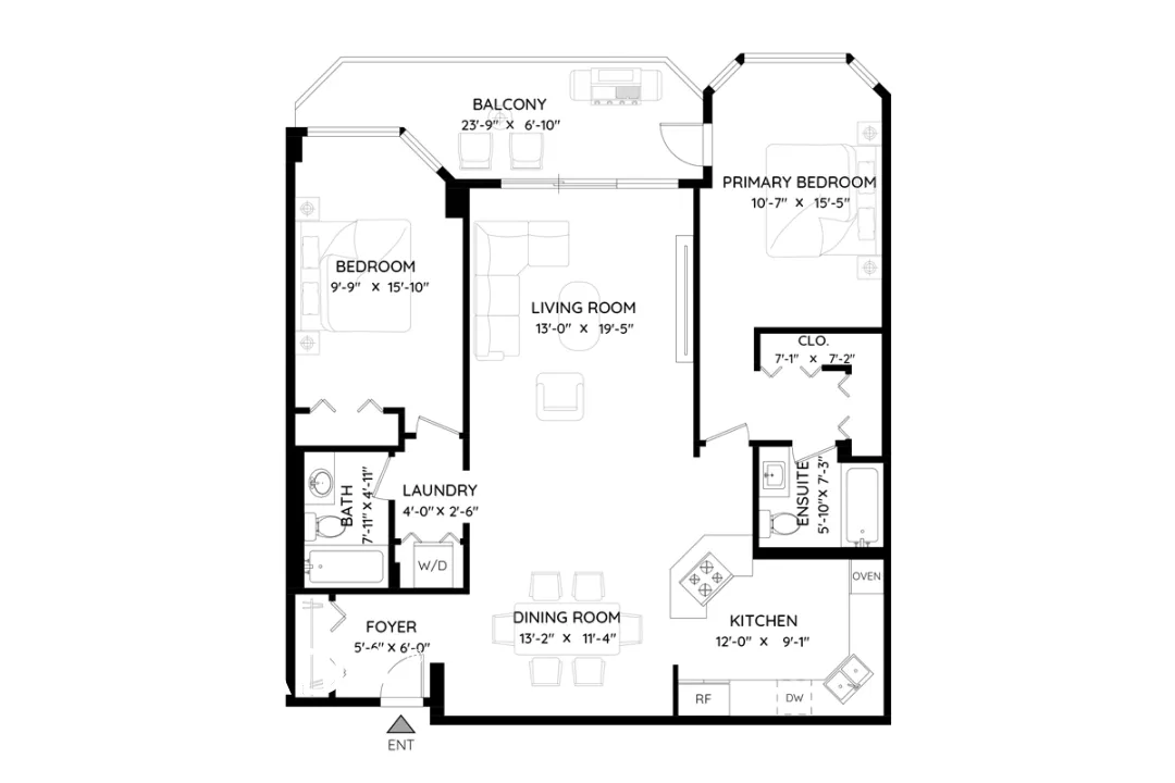 Newport Quay in Southeast False Creek - 2 Bedroom Penthouse For Rent in Vancouver at 1102 - 518 Moberly Road, Vancouver, BC, V5Z 4G3 - Floor Plan