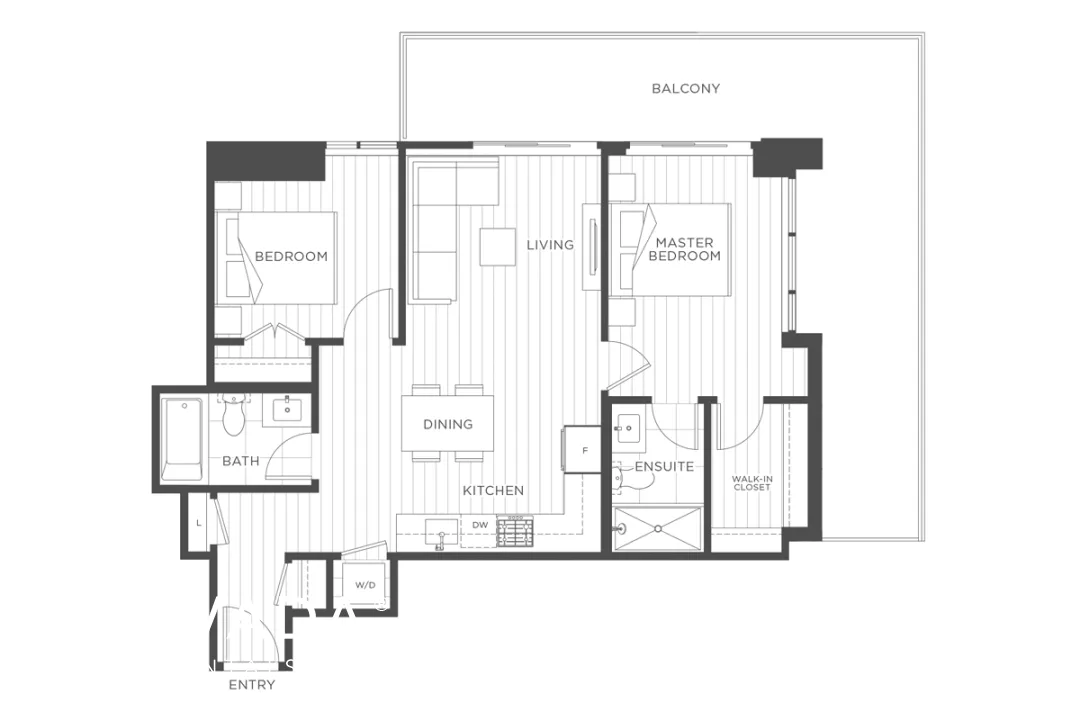 Polaris in Metrotown - 2 Bedroom Apartment For Rent in Burnaby at 1704 - 6699 Dunblane Avenue, Burnaby, BC, V5H 0J8 - Floor Plan