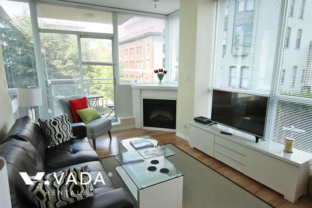Premier at the Pier in Lower Lonsdale - Furnished 1 Bedroom Apartment For Rent in North Vancouver at 407 - 138 East Esplanade, North Vancouver, BC