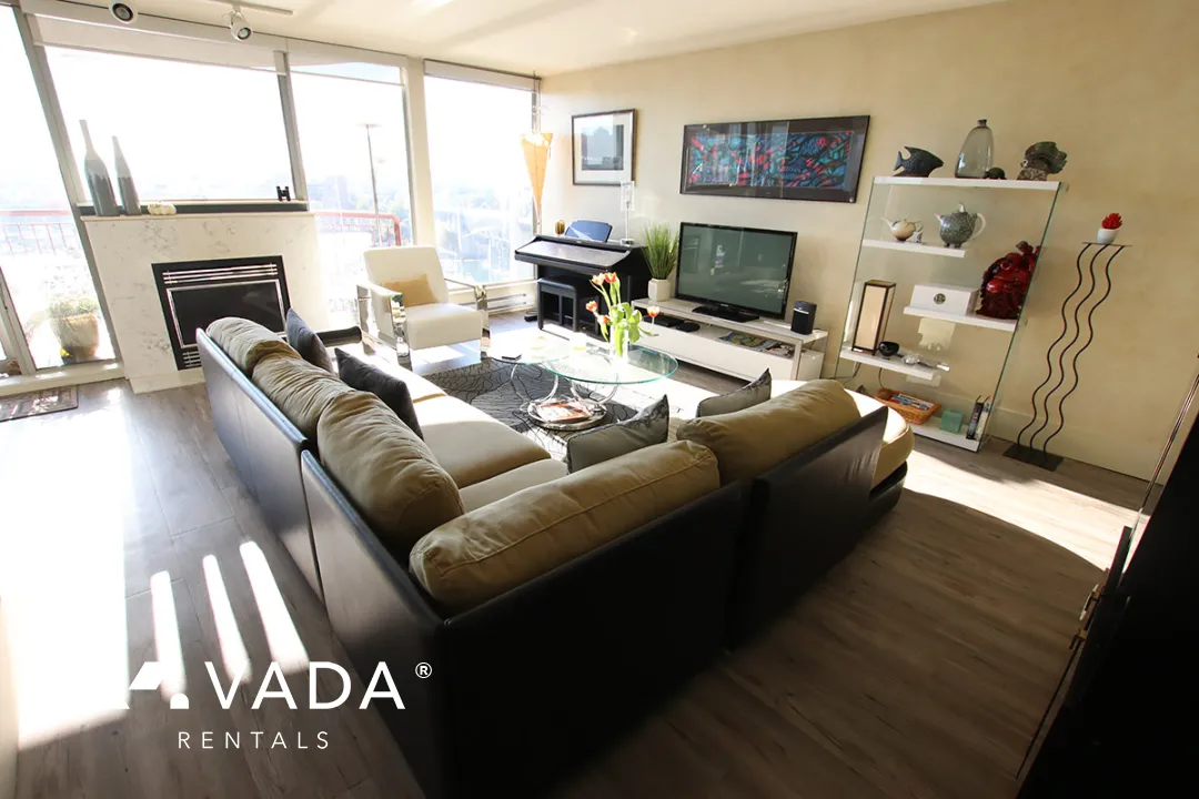 1000 Beach in False Creek North - Furnished 2 Bedroom Apartment For Rent in Vancouver at 1402 - 1000 Beach Avenue, Vancouver, BC