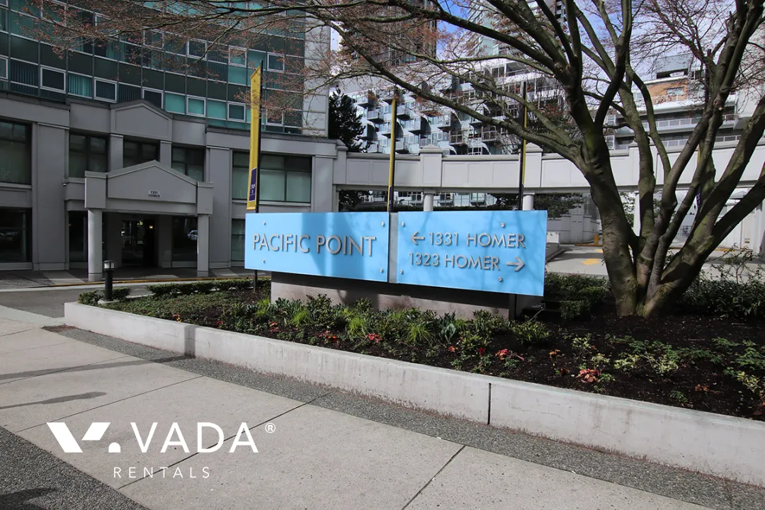 Pacific Point in Downtown - Furnished 2 Bedroom Apartment For Rent in Vancouver at 601 - 1323 Homer Street, Vancouver, BC
