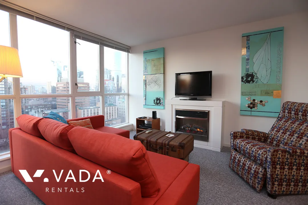 Brava in Downtown - Furnished 1 Bedroom Apartment For Rent in Vancouver at 1801 - 1199 Seymour Street, Vancouver, BC