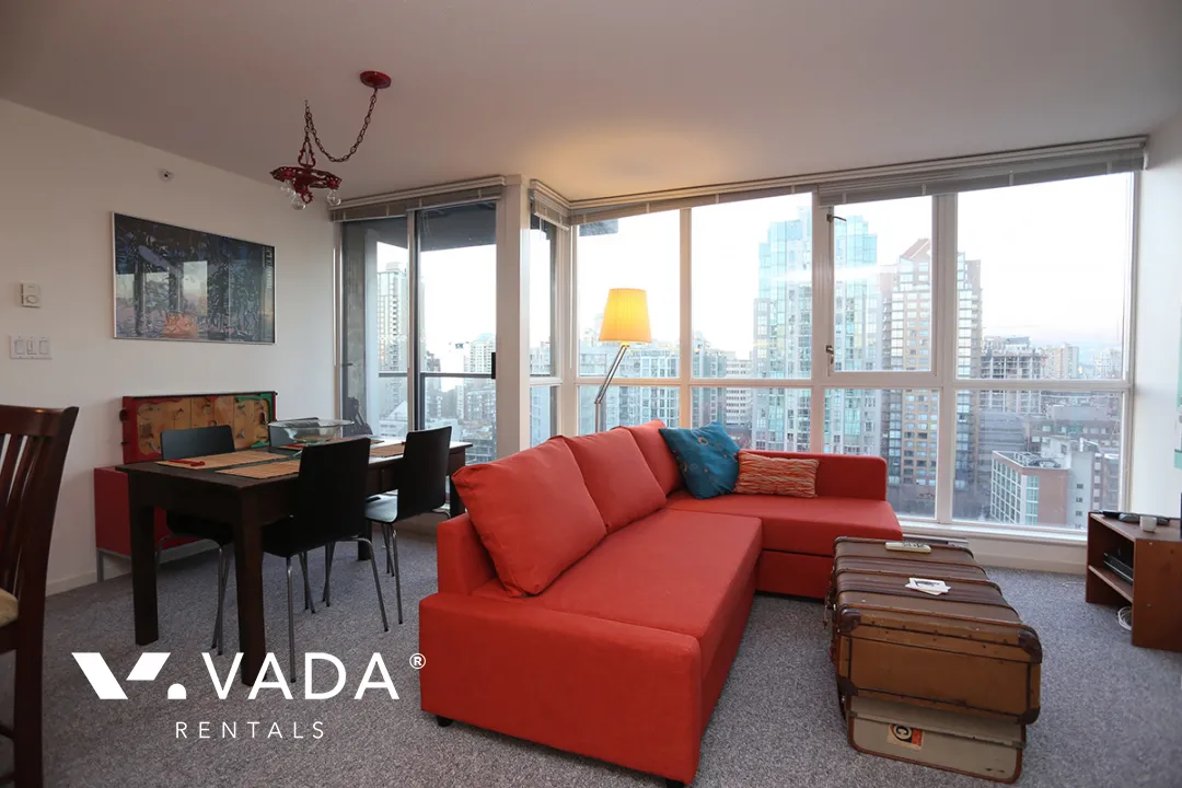 Brava in Downtown - Furnished 1 Bedroom Apartment For Rent in Vancouver at 1801 - 1199 Seymour Street, Vancouver, BC
