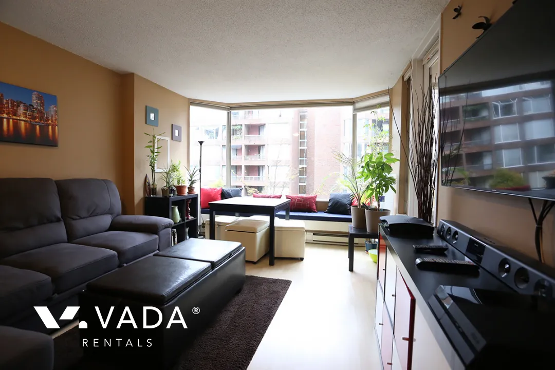 Hornby Court in Downtown - Furnished 1 Bedroom Apartment For Rent in Vancouver at 408 - 1330 Hornby Street, Vancouver, BC