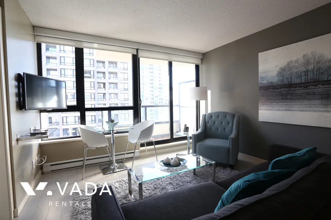 Yaletown Park in Yaletown - Furnished 1 Bedroom Apartment For Rent in Vancouver at 1303 - 977 Mainland Street, Vancouver, BC