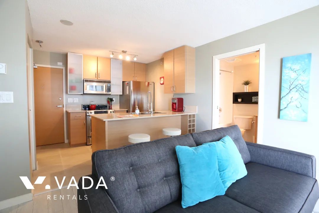Yaletown Park in Yaletown - Furnished 1 Bedroom Apartment For Rent in Vancouver at 1303 - 977 Mainland Street, Vancouver, BC
