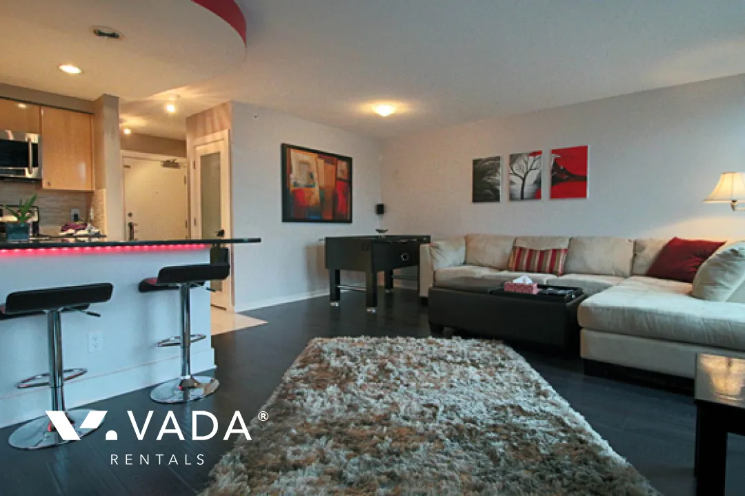 Waterworks in Yaletown - Furnished 1 Bedroom Apartment For Rent in Vancouver at 2501 - 1008 Cambie Street, Vancouver, BC