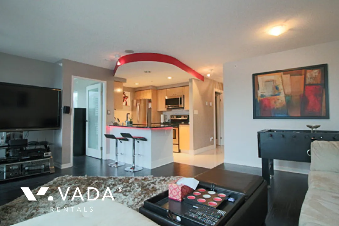 Waterworks in Yaletown - Furnished 1 Bedroom Apartment For Rent in Vancouver at 2501 - 1008 Cambie Street, Vancouver, BC