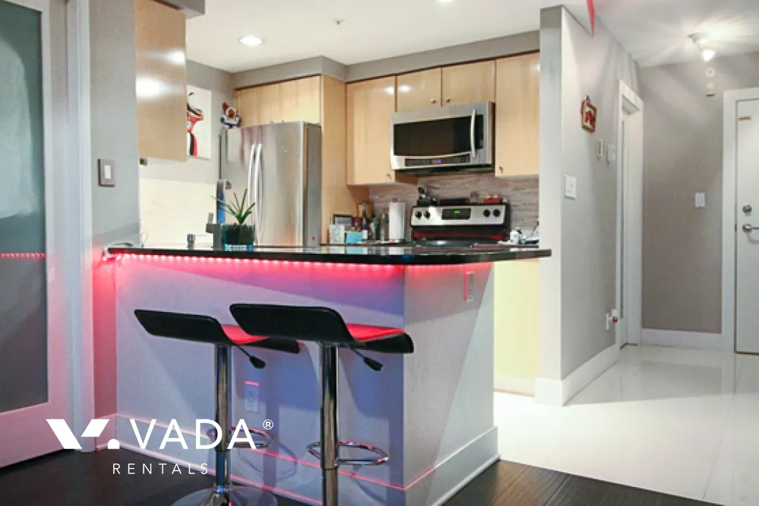 Waterworks in Yaletown - Furnished 1 Bedroom Apartment For Rent in Vancouver at 2501 - 1008 Cambie Street, Vancouver, BC