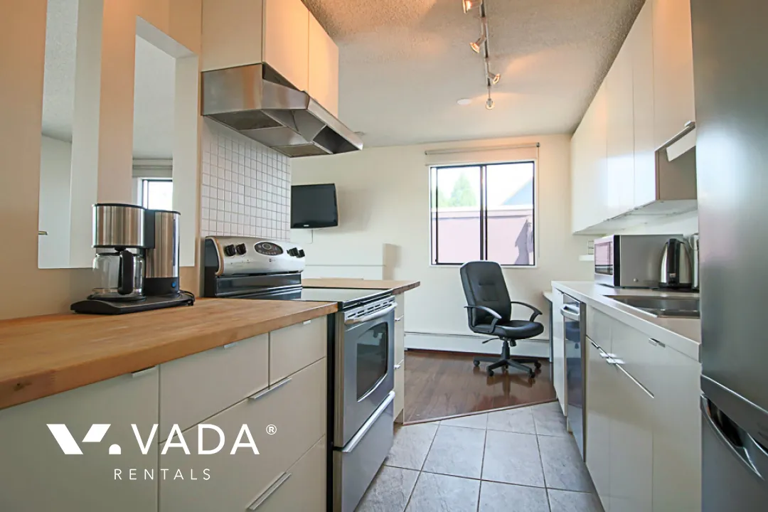 Sahlano Place in Kitsilano - Furnished 1 Bedroom Apartment For Rent in Vancouver at 204 - 1933 West 5th Avenue, Vancouver, BC