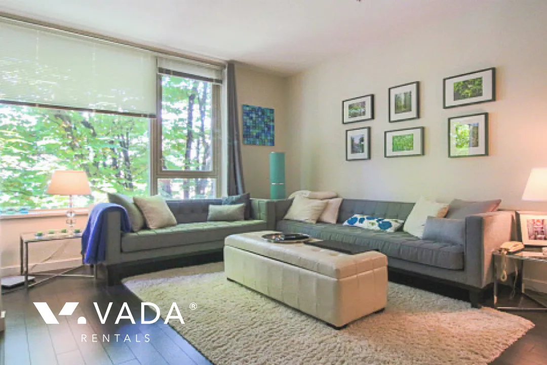 Anderson Walk in Upper Lonsdale - Furnished 1 Bedroom Apartment For Rent in North Vancouver at 308 - 159 West 22nd Street, North Vancouver, BC