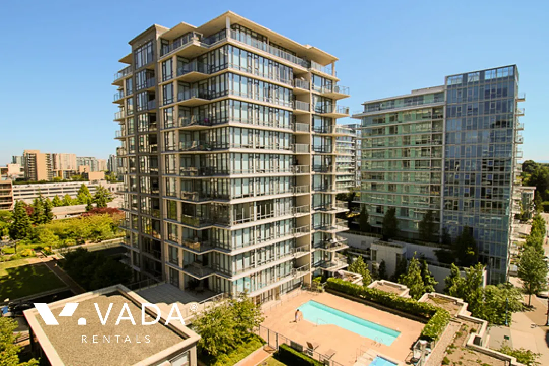 Flo in Brighouse - Furnished 1 Bedroom Apartment For Rent in Richmond at 1102 - 7360 Elmbridge Way, Richmond, BC