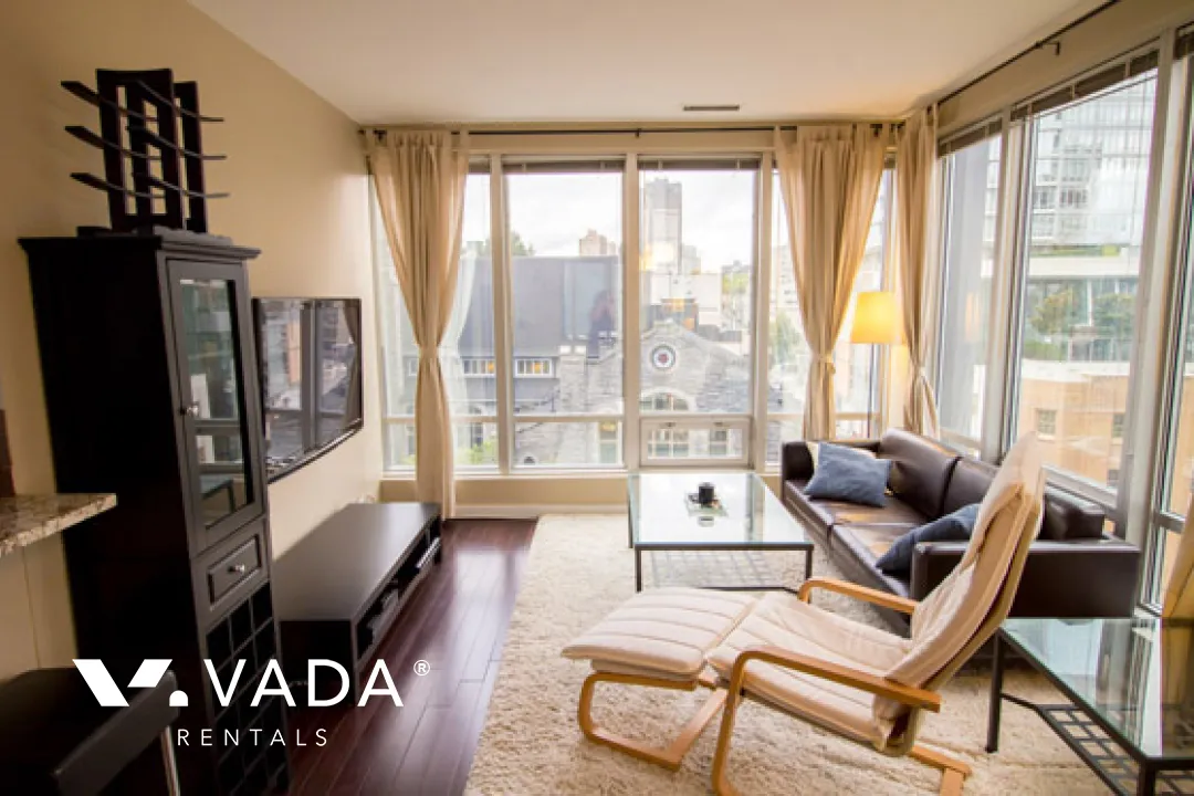Electra in Downtown - Furnished 1 Bedroom Apartment For Rent in Vancouver at 408 - 989 Nelson Street, Vancouver, BC