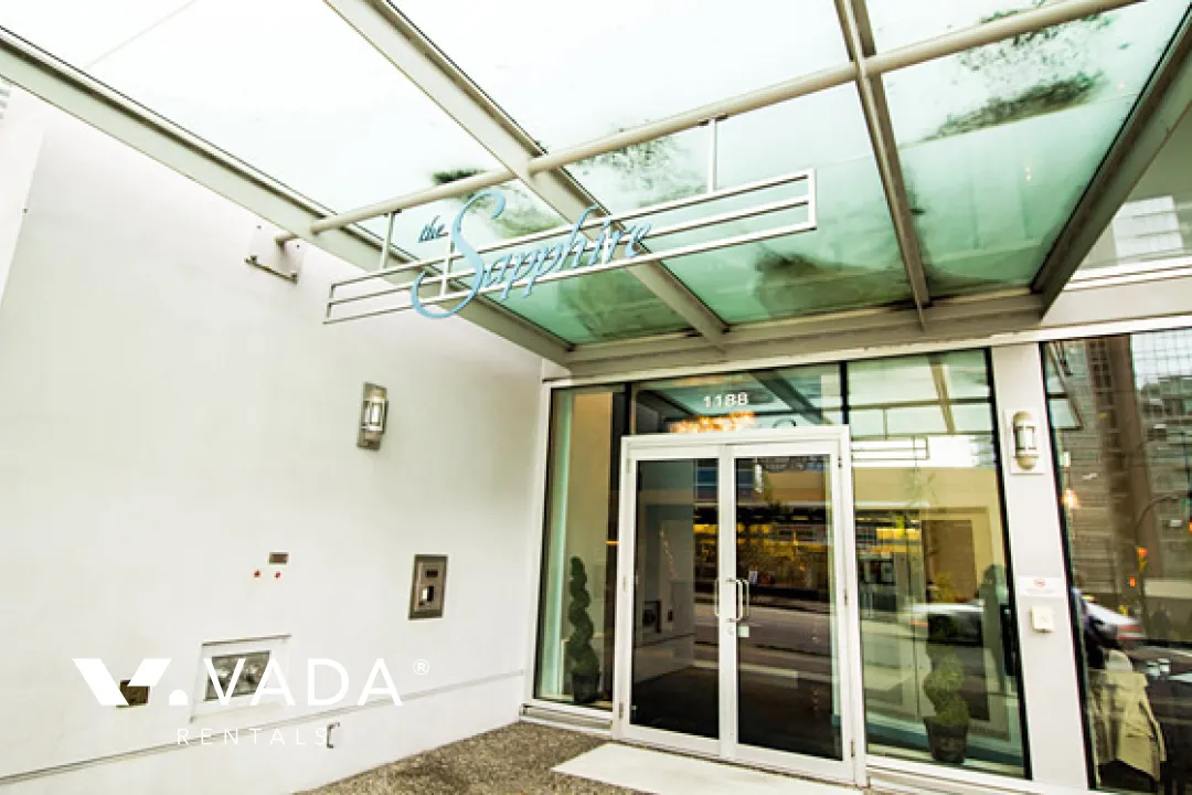 Sapphire in Coal Harbour - Furnished 1 Bedroom Apartment For Rent in Vancouver at 2202 - 1188 West Pender Street, Vancouver, BC
