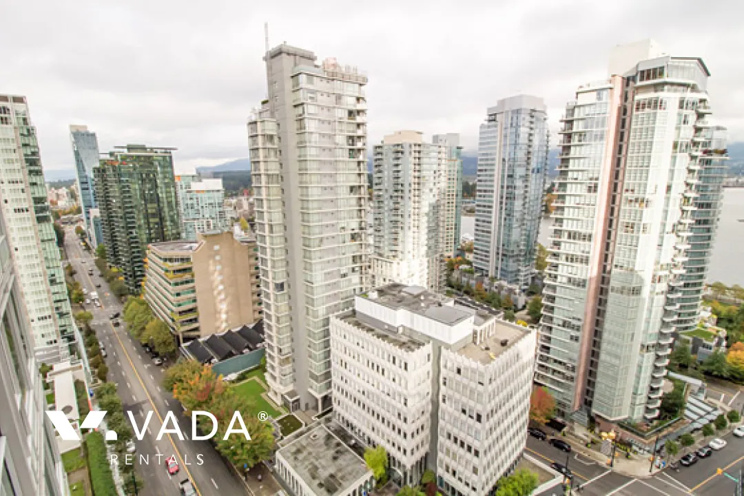 Sapphire in Coal Harbour - Furnished 1 Bedroom Apartment For Rent in Vancouver at 2202 - 1188 West Pender Street, Vancouver, BC