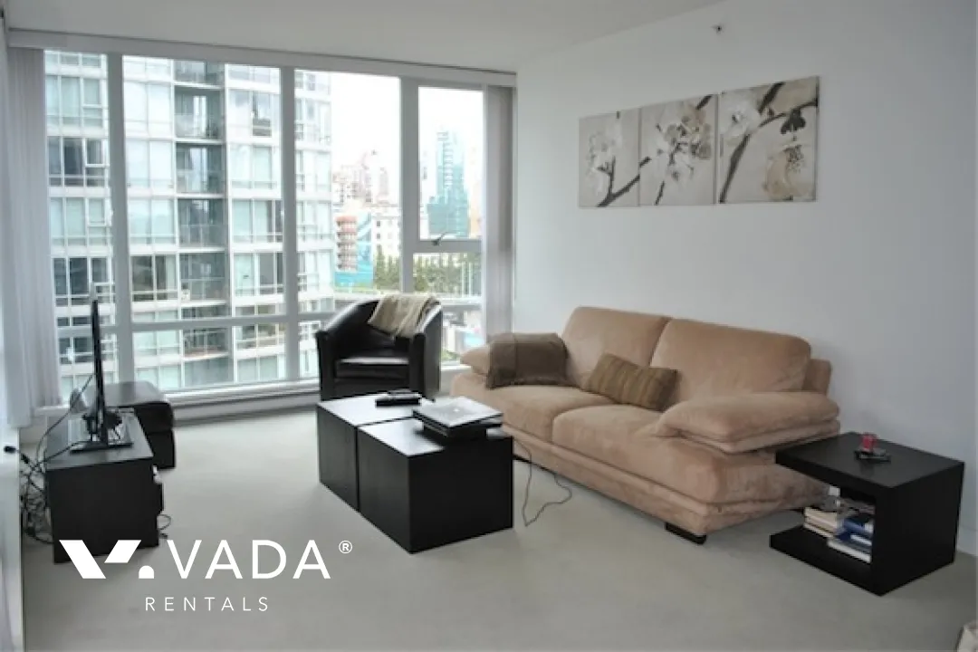 Azura in Yaletown - Furnished 1 Bedroom Apartment For Rent in Vancouver at 1105 - 1438 Richards Street, Vancouver, BC