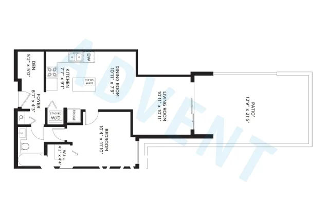 Escala in Brentwood - 1 Bedroom Apartment For Rent in Burnaby at 106 - 1768 Gilmore Avenue, Burnaby, BC - Floor Plan