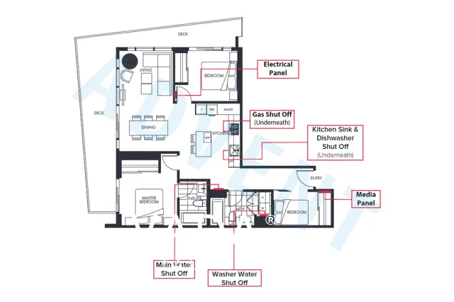 The Amazing Brentwood Three in Brentwood - 3 Bedroom Apartment For Rent in Burnaby at 3707 - 4650 Brentwood Boulevard, Burnaby, BC - Floor Plan