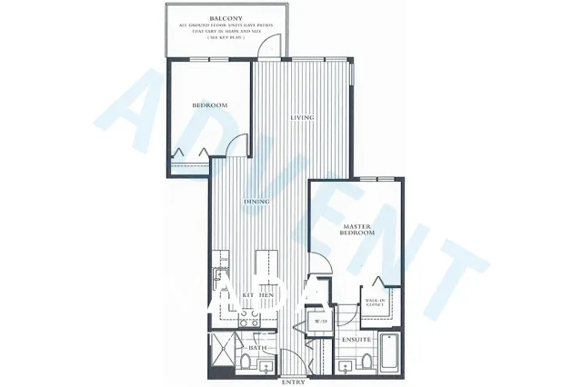 Escala in Brentwood - 2 Bedroom Apartment For Rent in Burnaby at 220 - 1768 Gilmore Avenue, Burnaby, BC, V5C 0L4 - Floor Plan