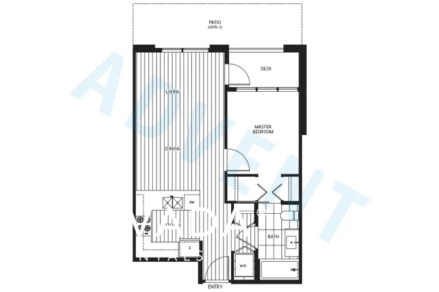 X61 in Norgate - 1 Bedroom Apartment For Rent in North Vancouver at 410 - 1061 Marine Drive, North Vancouver, BC - Floor Plan