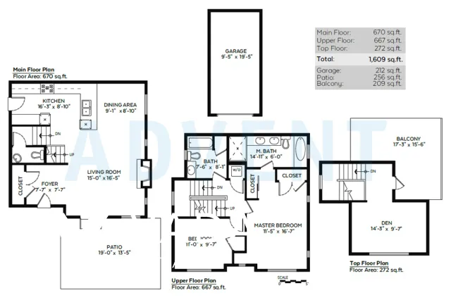 Kitsilano - 2 Bedroom Duplex For Rent in Vancouver at 1305 Cypress Street, Vancouver, BC - Floor Plan