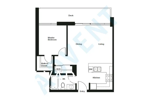 CentreBlock in SFU - 1 Bedroom Apartment For Rent in Burnaby at 303 - 9393 Tower Road, Burnaby, BC - Floor Plan