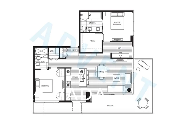 MC2 in Marpole - 2 Bedroom Penthouse For Rent in Vancouver at 3305 - 8131 Nunavut Lane, Vancouver, BC - Floor Plan
