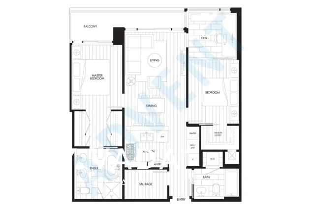 Arbutus Ridge in Arbutus - 2 Bedroom Apartment For Rent in Vancouver at 203 - 2118 West 15th Avenue, Vancouver, BC - Floor Plan