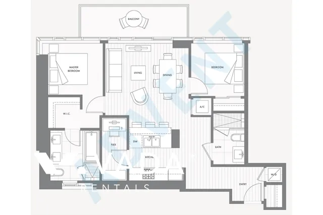 Granville at 70th in Marpole - 2 Bedroom Apartment For Rent in Vancouver at 617 - 8488 Cornish Street, Vancouver, BC - Floor Plan