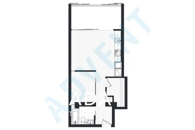999 Seymour in Downtown - 1 Bedroom Apartment For Rent in Vancouver at 704 - 999 Seymour Street, Vancouver, BC - Floor Plan