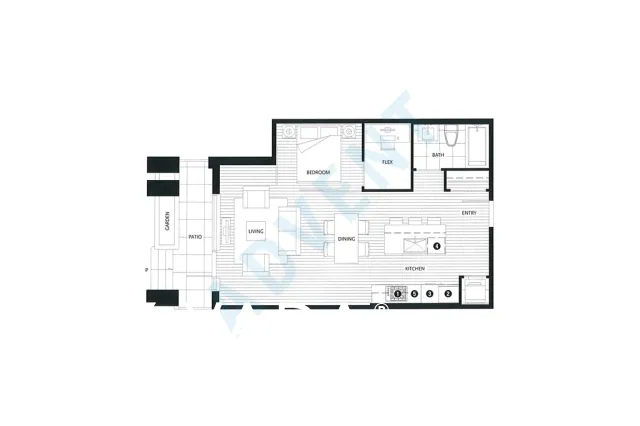 Bridge in Olympic Village - 1 Bedroom Apartment For Rent in Vancouver at 1610 Columbia Street, Vancouver, BC - Floor Plan