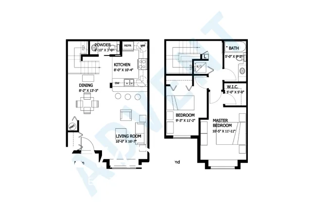 Kingsgate Gardens in Edmonds - 2 Bedroom Townhouse For Rent in Burnaby at 27 - 7428 14th Avenue, Burnaby, BC - Floor Plan