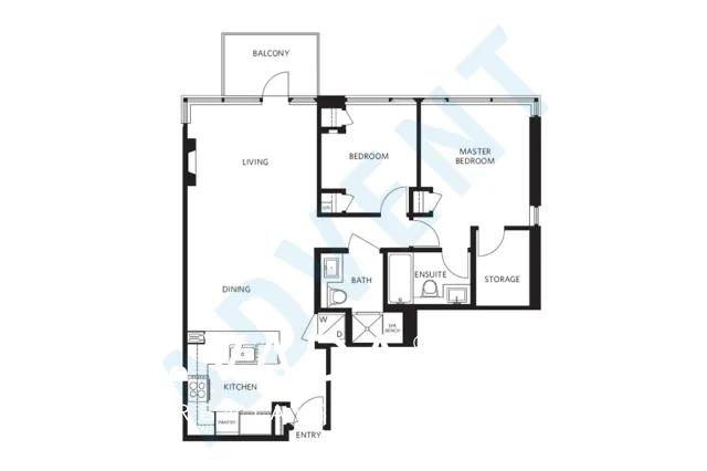 Avedon in South Granville - 2 Bedroom Apartment For Rent in Vancouver at 603 - 1468 West 14th Avenue, Vancouver, BC - Floor Plan
