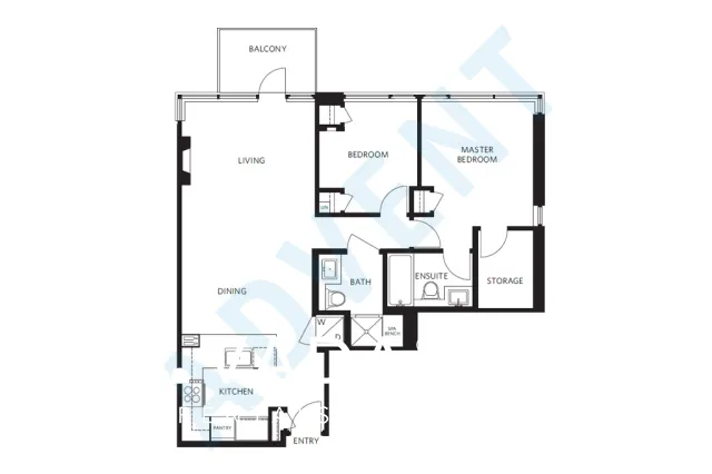 Avedon in South Granville - 2 Bedroom Apartment For Rent in Vancouver at 903 - 1468 West 14th Avenue, Vancouver, BC - Floor Plan