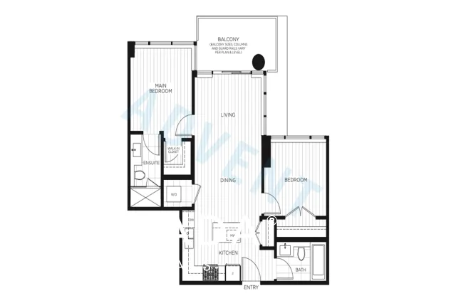 Precidia Lougheed in Burquitlam - 2 Bedroom Apartment For Rent in Coquitlam at 1802 - 699 Whiting Way, Coquitlam, BC - Floor Plan