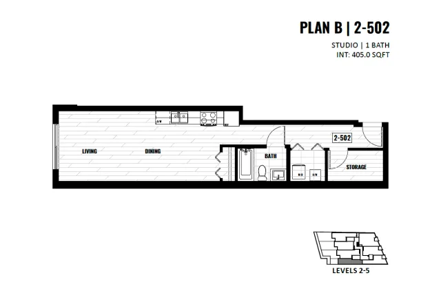 W Kingsway in Renfrew Collingwood - Studio For Rent in Vancouver at 502 - 3068 Kingsway, Vancouver, BC, V5R 0L6 - Floor Plan