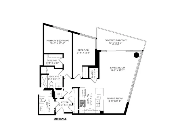 Hunter at Lynn Creek in Lynnmour - 2 Bedroom Apartment For Rent in North Vancouver at 1407 - 1401 Hunter Street, North Vancouver, BC, V7J 0E2 - Floor Plan
