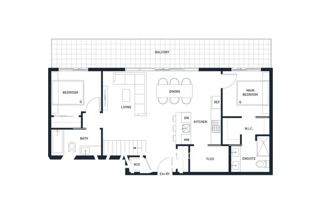 Linx in Grandview Woodland - 2 Bedroom Penthouse For Rent in Vancouver at 603 - 2268 East Broadway, Vancouver, BC, V5N 0L2 - Floor Plan