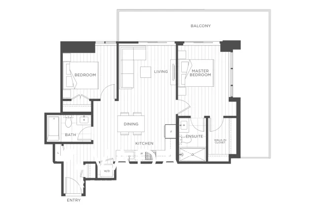 Polaris in Metrotown - 2 Bedroom Apartment For Rent in Burnaby at 1704 - 6699 Dunblane Avenue, Burnaby, BC, V5H 0J8 - Floor Plan